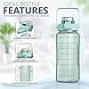 Motivational Water Bottle Set with Time Markers, 2 Litre, Pack of 3 different Sizes, Leakproof Design with Removable Straw, Mint Green