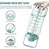 Motivational Water Bottle Set with Time Markers, 2 Litre, Pack of 3 different Sizes, Leakproof Design with Removable Straw, Mint Green