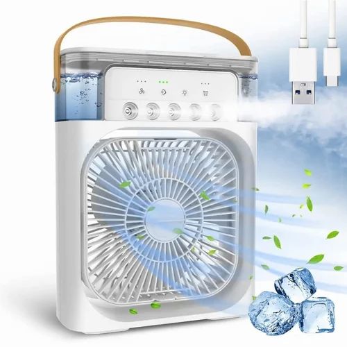 Portable Misting Fan with 600ml Tank, 5 Spray Modes, 7-Colour LED Light, Timer Function, Ultra-Quiet Operation