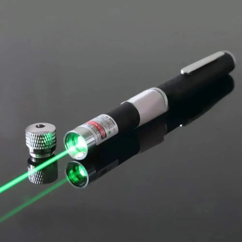 2-in-1 Green Laser Pointer with Starry Effect Cap, Rechargeable Battery, Safety Lock
