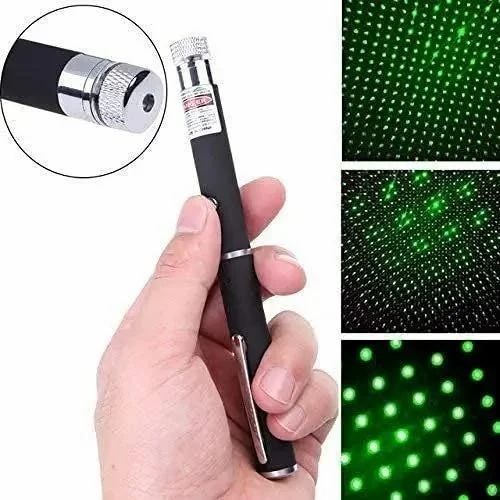 2-in-1 Green Laser Pointer with Starry Effect Cap, Rechargeable Battery, Safety Lock