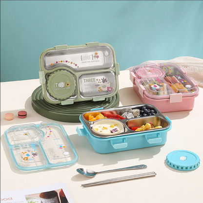 Premium Stainless Steel Bento Lunch Box – Leakproof, Heat-Preserving & Cute Design