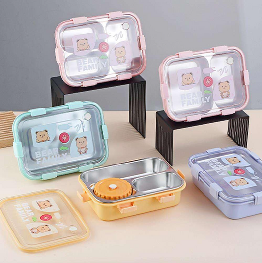 Premium Stainless Steel Bento Lunch Box – Leakproof, Heat-Preserving & Cute Design