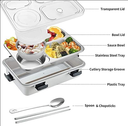 Premium Stainless Steel Bento Lunch Box – Leakproof, Heat-Preserving & Cute Design