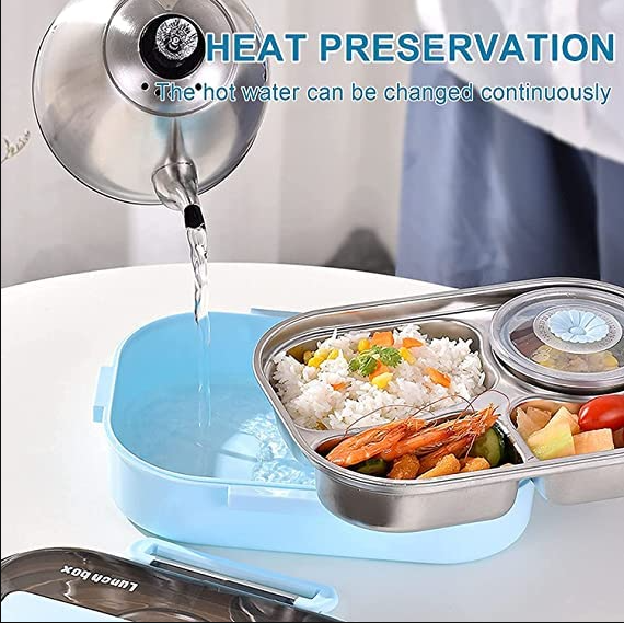 Premium Stainless Steel Bento Lunch Box – Leakproof, Heat-Preserving & Cute Design
