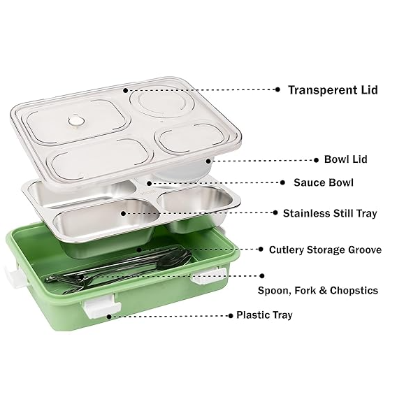 Premium Stainless Steel Bento Lunch Box – Leakproof, Heat-Preserving & Cute Design