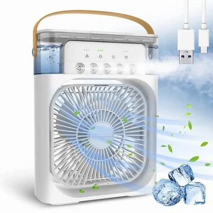 Portable Misting Fan with 600ml Tank, 5 Spray Modes, 7-Colour LED Light, Timer Function, Ultra-Quiet Operation