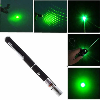 2-in-1 Green Laser Pointer with Starry Effect Cap, Rechargeable Battery, Safety Lock
