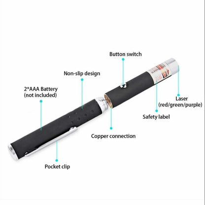2-in-1 Green Laser Pointer with Starry Effect Cap, Rechargeable Battery, Safety Lock